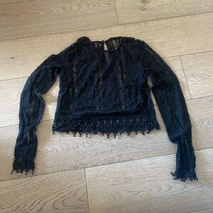 Black lace top - beautiful details shown in pictures
